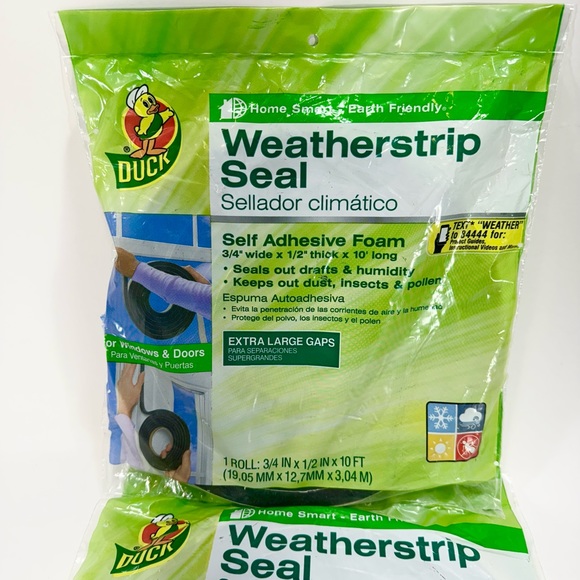 Duck Window Insulating Heat Shrink Film Kit 62” X 126” & 2 Pks Weatherstrip Seal - Picture 4 of 8